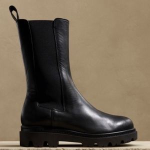 BRAND NEW IN BOX BANANA REPUBLIC HUDSON TALL LEATHER CHELSEA BOOTS SIZE 7
